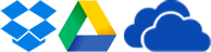 Samstilling við SFTP, Dropbox, Google Drive og OneDrive