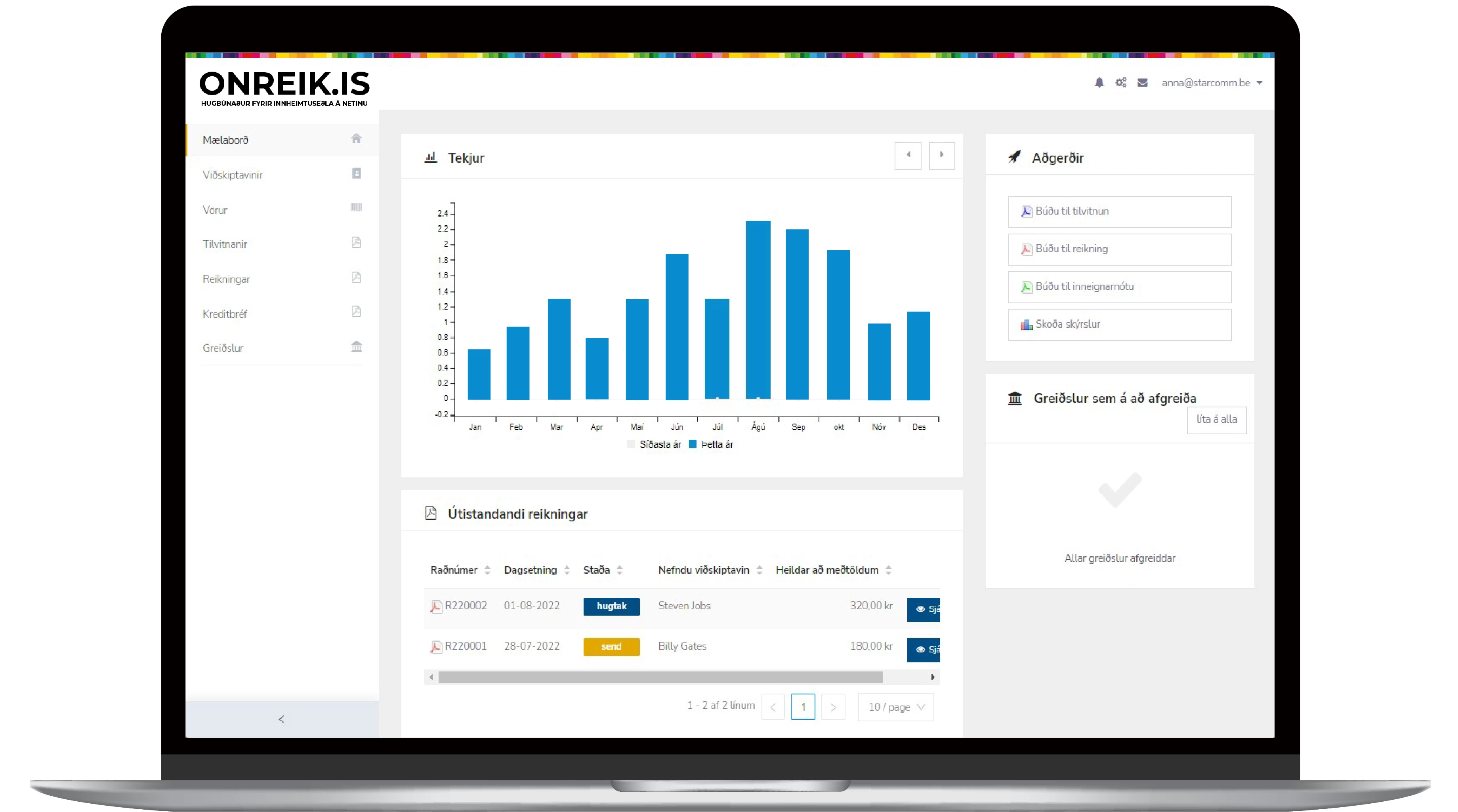 Hvernig á að byrja með onReik?